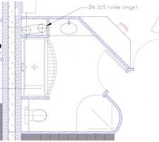 Plan 2D de la salle de bain