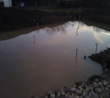 La dalle est sous 10 cm d'eau