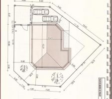 Plan de masse, la surface constructible est repr&eacute;sent&eacute;e par les pointill&eacute;s !