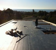 Etanchéité du toit, membrane SIKA façon zinc