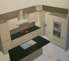 Notre future cuisine. La choix de la hotte n'est pas encore act&eacute;.