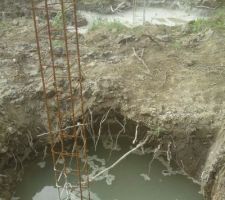 Piliers à 4m de profondeur