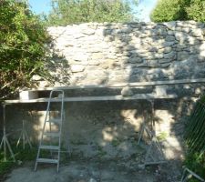 Mur cot&eacute; Sud/Est - remonte le mur existant