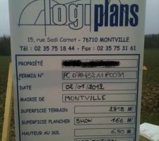 Affichage du permis de construire.