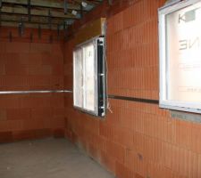 Pose des rails pour placo