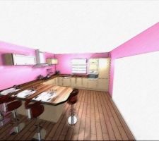 Vue 3D de la cuisine.