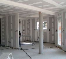 Il reste encore un peu de boulot, non ?
On voit le dos de ma femme qui prend les cotes pour la cuisine.