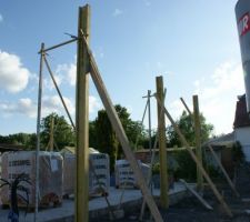 Pr&eacute;paratifs &eacute;levation des murs devant