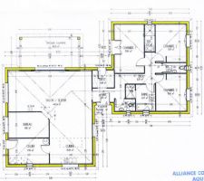 Plan de la maison plain-pied sans le garage