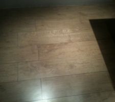 Carrelage fa&ccedil;on parquet pour la salle de bain des enfants et les wc