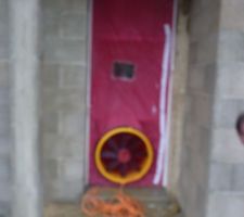 Test de le porte soufflante vue de l'exterieur