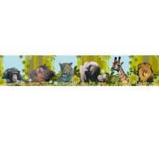 Frise savane sur peinture jaune paille