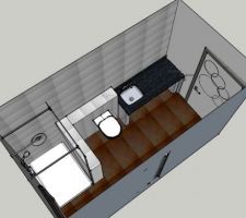 Projet 2 (vue oppos&eacute;e) pour salle eau RDC