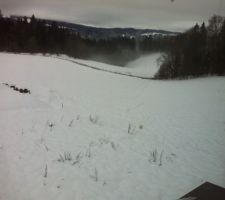 Vue neigeuse de la terrasse