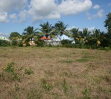 Le terrain (tout &agrave; gauche de la photo le petit rectangle blanc c'est le panneau du constructeur)