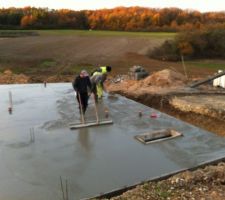 Lissage de la dalle beton