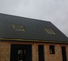 Pose des tuiles façade arrière