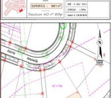 Le plan d'arpentage de notre parcelle