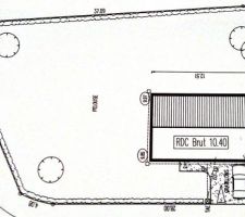 Plan du terrain avec la maison