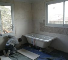 Pose de la baignoire