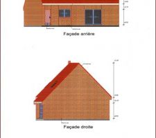 Façade arrière et droite (bordure de terrain)