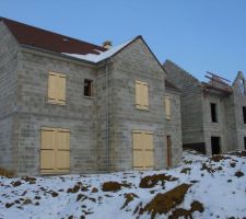 Maisons du lot 13 et 14 sous la neige.