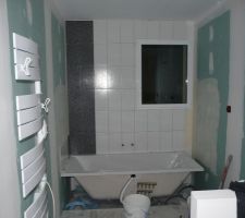 Salle de bain RdC ; Premier jour de pose