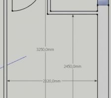 Plan de la salle de bain vide.