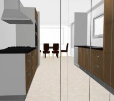 Cuisine modifiée pour rapprocher cuisiniere et evier