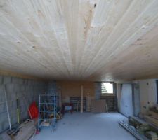 Parquet au plafond du sous sol