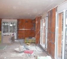 Pose du faux plafond du RDC