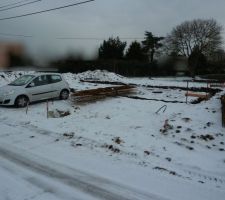 Terrassement: Chantier sous la neige