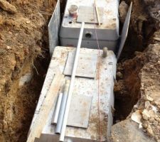 2 cuves béton de 6 000 litres couplées pour récupérer nos eaux pluviales