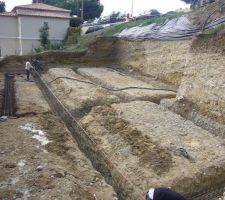 Mise en place des semelles filantes.