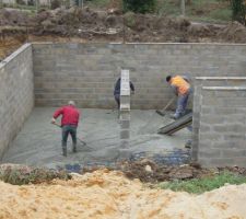 Tirage du béton...