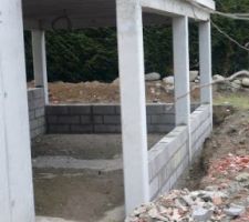 Muret de soutien sous la terrasse