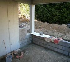 Muret sous la terrasse