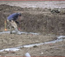 Pose du ferraillage vertical dans la fondation