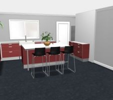 Id&eacute;e de cuisine avec un ilot