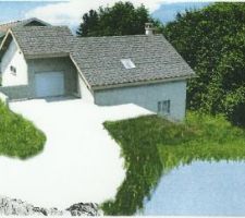Insertion de la maison sur plan dans le paysage existant