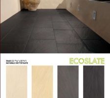 Carrelage sol et côtés de la douche italienne parentale ECOSLATE NEGRO 30 X 60