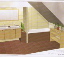 Vue 3D d'un projet pour notre future Salle de Bain.