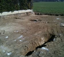 Creusage pour les 36 pieux de la maison