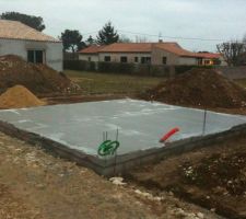 Dalle du garage coulée