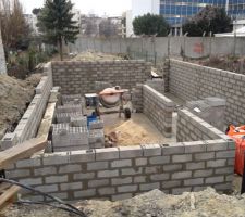 Elevation des murs du sous sol