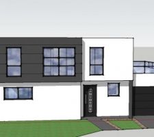 Façade Est de la maison réalisée avec SketchUp