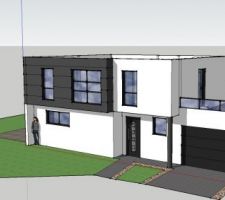 Façade Nord-Est de la maison réalisée avec SketchUp