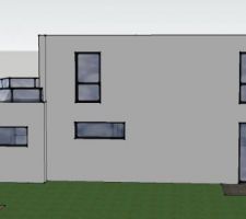 Façade Ouest de la maison réalisée avec SketchUp