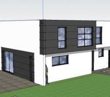 Façade Est-Sud de la maison réalisée avec SketchUp