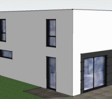 Façade Sud-Ouest de la maison réalisée avec SketchUp